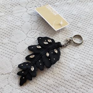 Michael Kors Black Leather Fern Charm